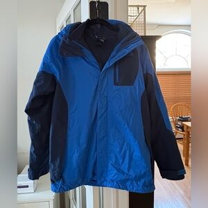 The North Face Blue and Black Winter Jacket Boys XL